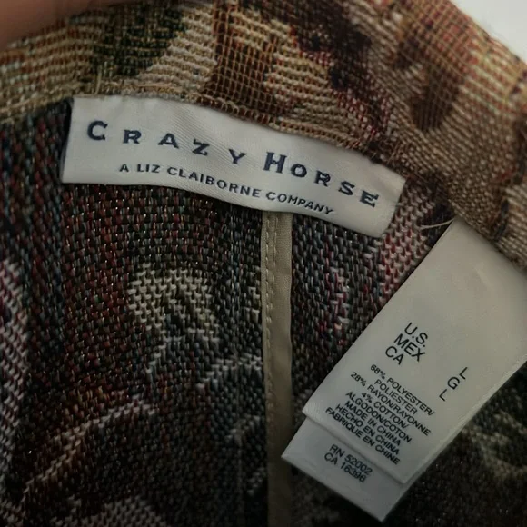 VNTG Crazy Horse by Liz Claiborne Multicolor Floral Tapestry Blazer - Picture 2 of 5